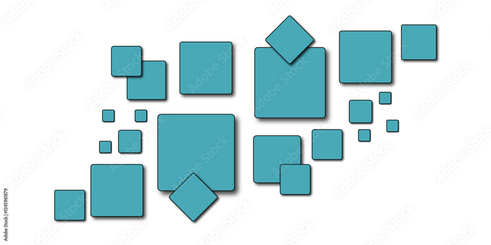 Aufkleber colorful squares with shadow on a white background. colorful squares with shadow on a white backgrou