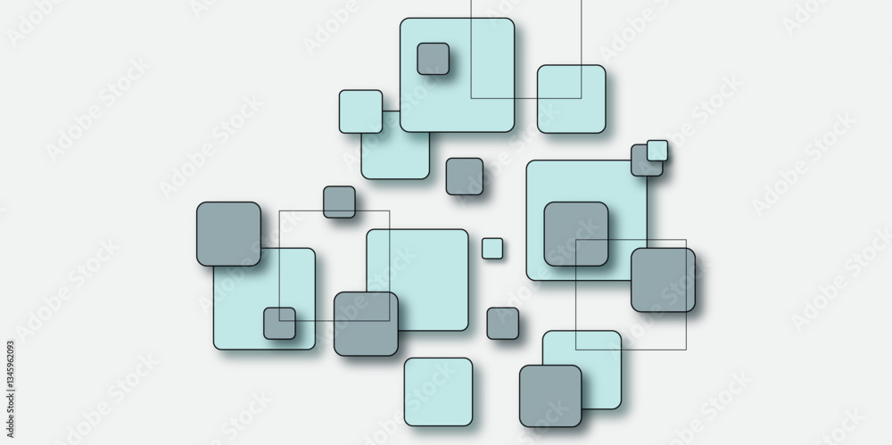 Poster abstract white rectangle shape geometric line background. abstract technology of squares concept. ve