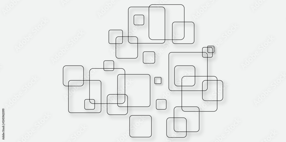Poster abstract white square shape with futuristic concept background. seamless abstract technology line tr