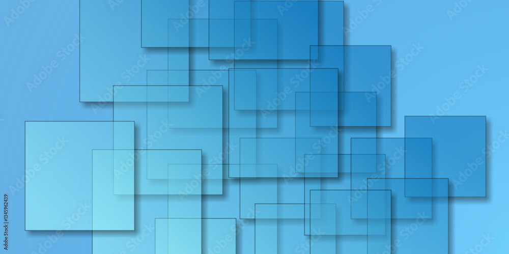 Poster bright blue abstract tech squares background. abstract square background with blue color. digital te
