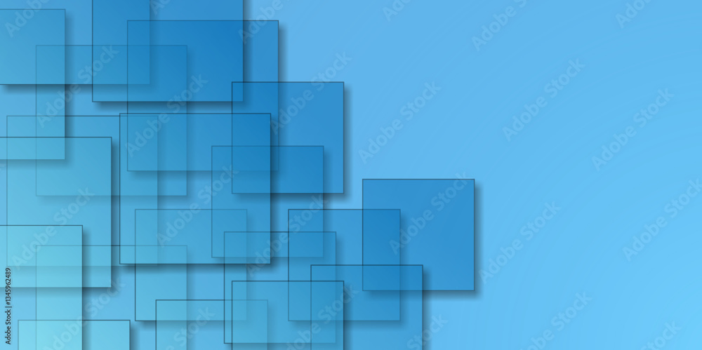 Poster bright blue abstract tech squares background. abstract square background with blue color. digital te