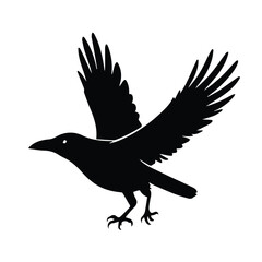 Fototapeta premium bird flying black silhouette logo 