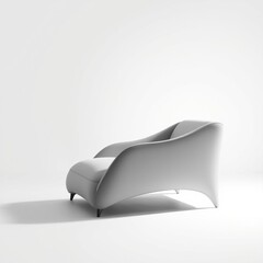 Modern curved chair design minimalist style comfort clean lines elegance furniture interior sleek gray soft upholstery home decor