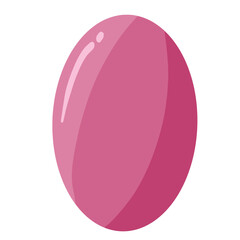 Fototapeta premium A simple Easter egg with a smooth, glossy pink surface. Its minimal shape and soft color bring a modern, sweet vibe, perfect for festive, digital, or decorative spring-themed graphics.