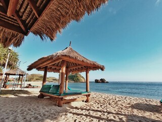 A charming little beach hut in Lombok, Indonesia. A peaceful escape by the sea, ideal for relaxing...