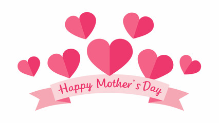 happy mothers day banner with heart. Mother's day celebration.