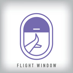 Different airplane window logo design. Simple vacation, travel company corporate logo template.