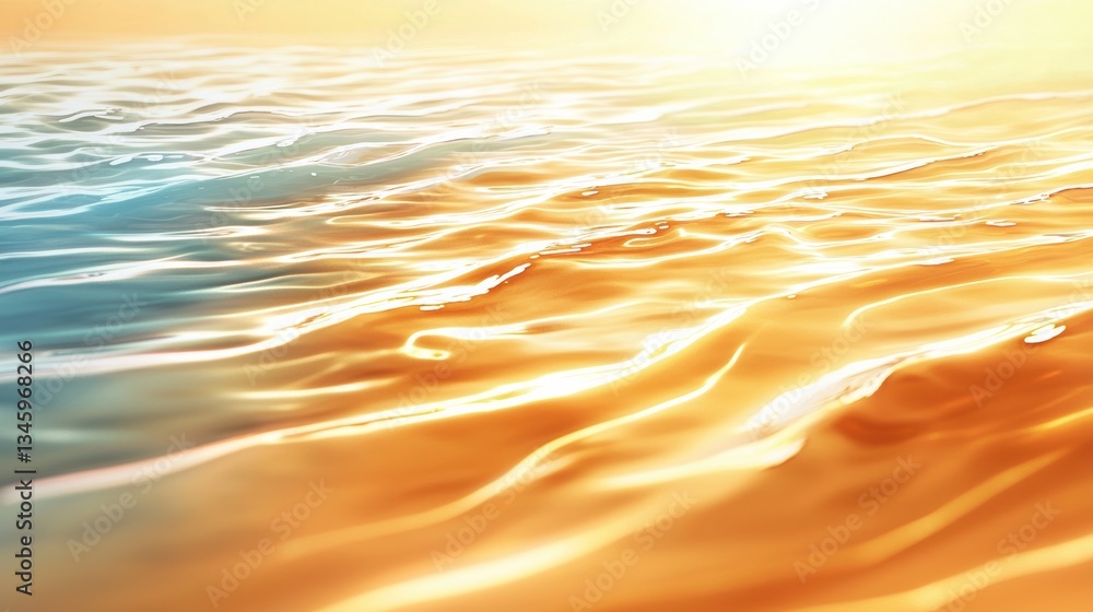 Aufkleber a serene image of shimmering water reflecting warm colors, creating a tranquil and inviting atmosphe