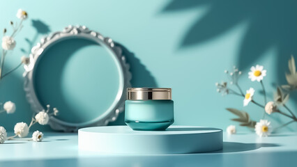 Skin care products background photo taken in studio and professionally lit.