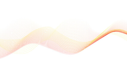 Abstract Red and Yellow Wave Lines on White Background