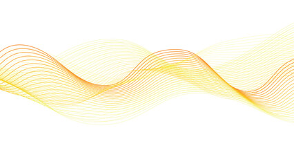 Abstract Orange and Yellow Wave Lines on White Background