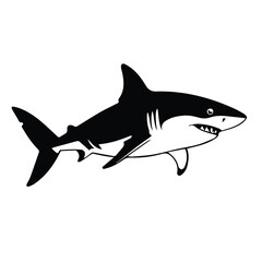 Obraz premium Powerful Great White Shark Silhouette Design