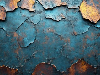Fototapeta premium Rustic Blue and Copper Metal Texture Background