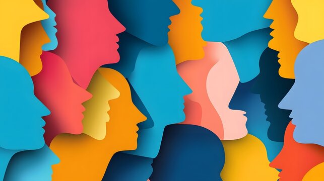 Diverse Human Silhouettes Symbolizing Identity and Inclusivity