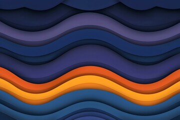 Abstract wavy background with layered shades of blue and orange. Perfect for modern designs, websites, or presentations.