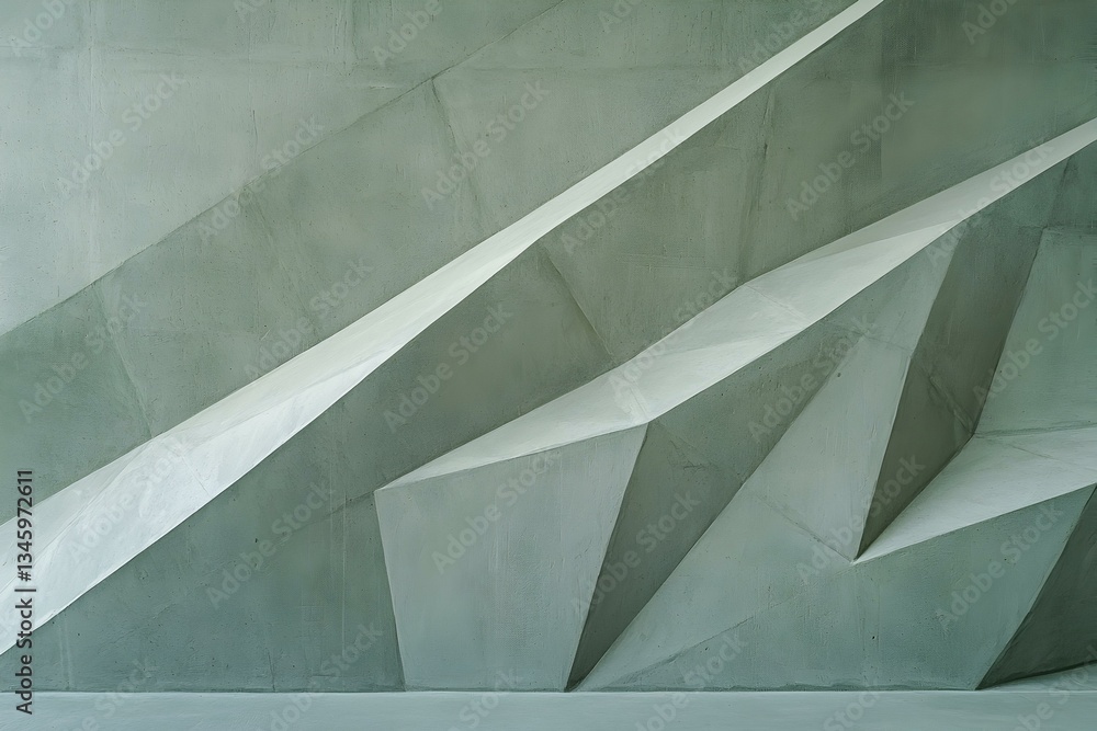 Aufkleber abstract geometric concrete wall texture. sage green color palette. modern architecture background. 