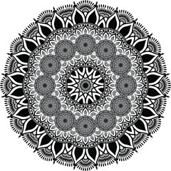 Beautiful floral pattern mandala art isolated on a white background, decoration element for meditation poster, yoga, banner, henna, invitation, cover page, design element mandala art, vector art