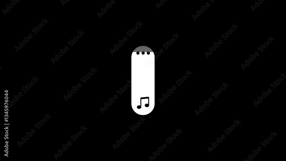 Poster volume up-down slider bar animation with sound control and mute button. mobile speaker volume animat