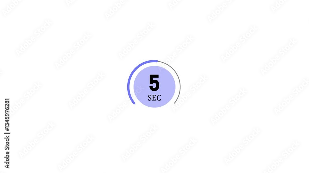 Poster 10 second countdown animation on white background with smooth timer motion. precise timer countdown 