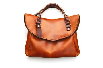 Naklejka premium Handmade Leather Purse with Classic Design isolated on white background
