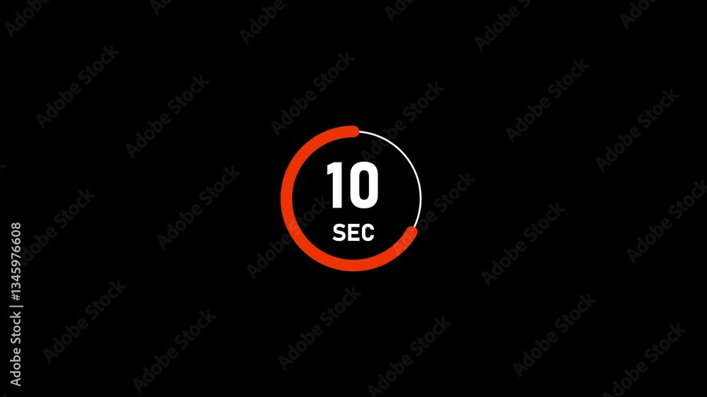 Poster countdown video featuring a smooth transition from 15 to 1 seconds on a dark background
