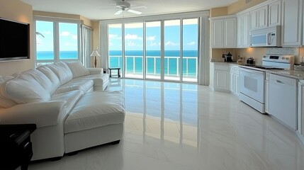 Luxury Ocean View Condo White Interior Design