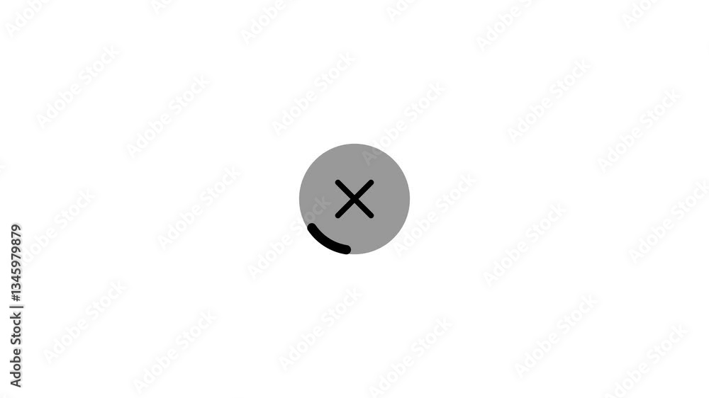 Poster circular loading icon animation, rotating website entry loading sign displayed on a white background