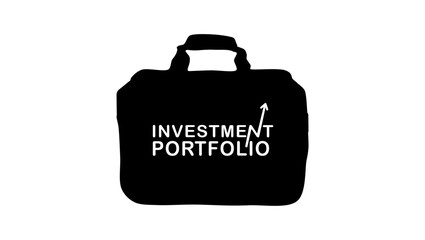 Investment portfolio, black isolates silhouette