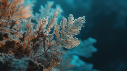 Obraz premium Delicate Underwater Plant Life with Soft Blue Background Colors