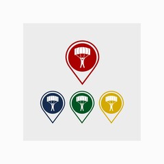 Parachute icon circle set  color isolated on white background 
