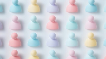 Pastel Social Distancing Concept on White Background