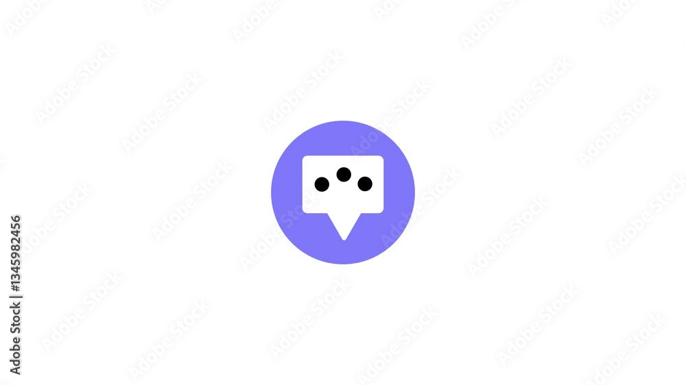 Poster message notification alert icon animation with a dynamic chat bubble effect for communication alerts