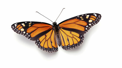 Fototapeta premium Monarch Butterfly On White Background