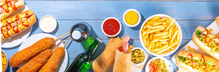  National Hot Dogs day background