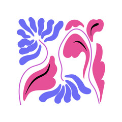 creative abstract square flowers cartoon vector illustration