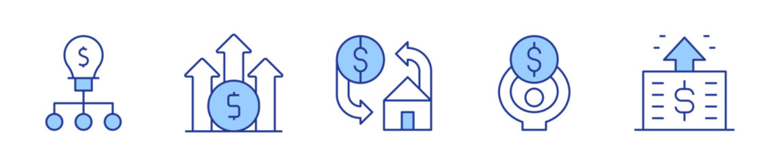 idea, burden, profit, mortgage, earnings. Investment Icon vector illustration. Line Duotone style. Editable stroke