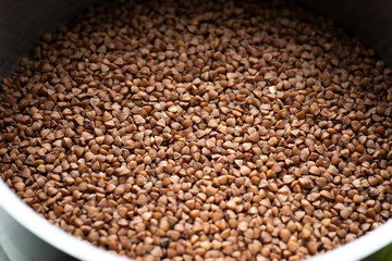 Natural looking buckwheat. Food texture.