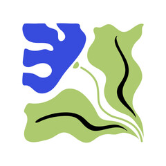 visual abstract square flowers cartoon vector illustration