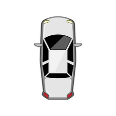 electric car top view cartoon vector illustration
