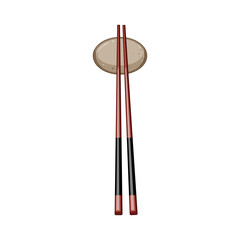 ceramic chopstick rest cartoon vector illustration