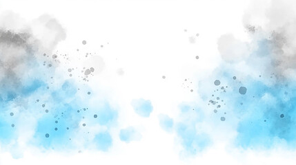 Abstract watercolor background with soft blue and gray splashes, ideal for creative designs