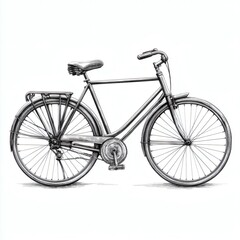 A black and white drawing of a bicycle with a seat and a handlebar