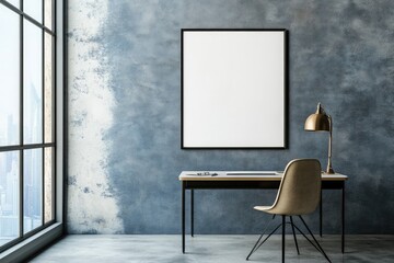 Fototapeta premium Modern Workspace with Empty Frame