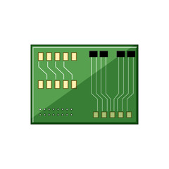 microcontroller circuit board cartoon vector illustration