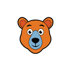 Obraz premium Bear Head Vector Illustration – Wild Animal Icon, Modern Silhouette, Wildlife Design