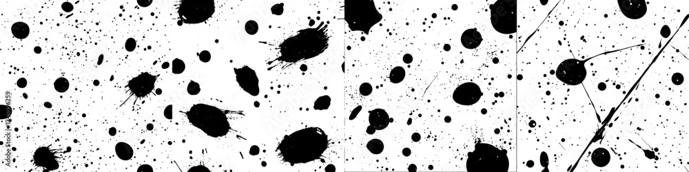 Aufkleber The seamless pattern consists of inky blots and a grunge dirty modern texture