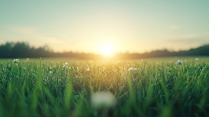 Sunrise over a peaceful meadow, symbolizing the tranquility of new beginnings