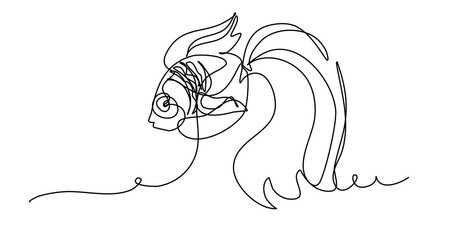 Elegant Fish Illustration with Flowing Lines