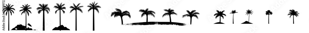 Aufkleber the silhouette of palm trees is set against a backdrop of a monochrome print, featuring a drawing of
