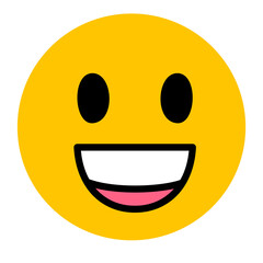 Bright Yellow Happy Face Emoji Illustration